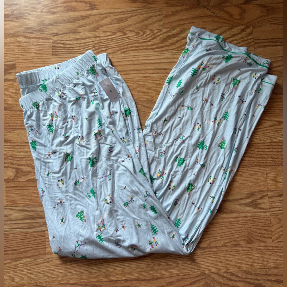 Old Navy Light Blue Ski Print Pajama Pants